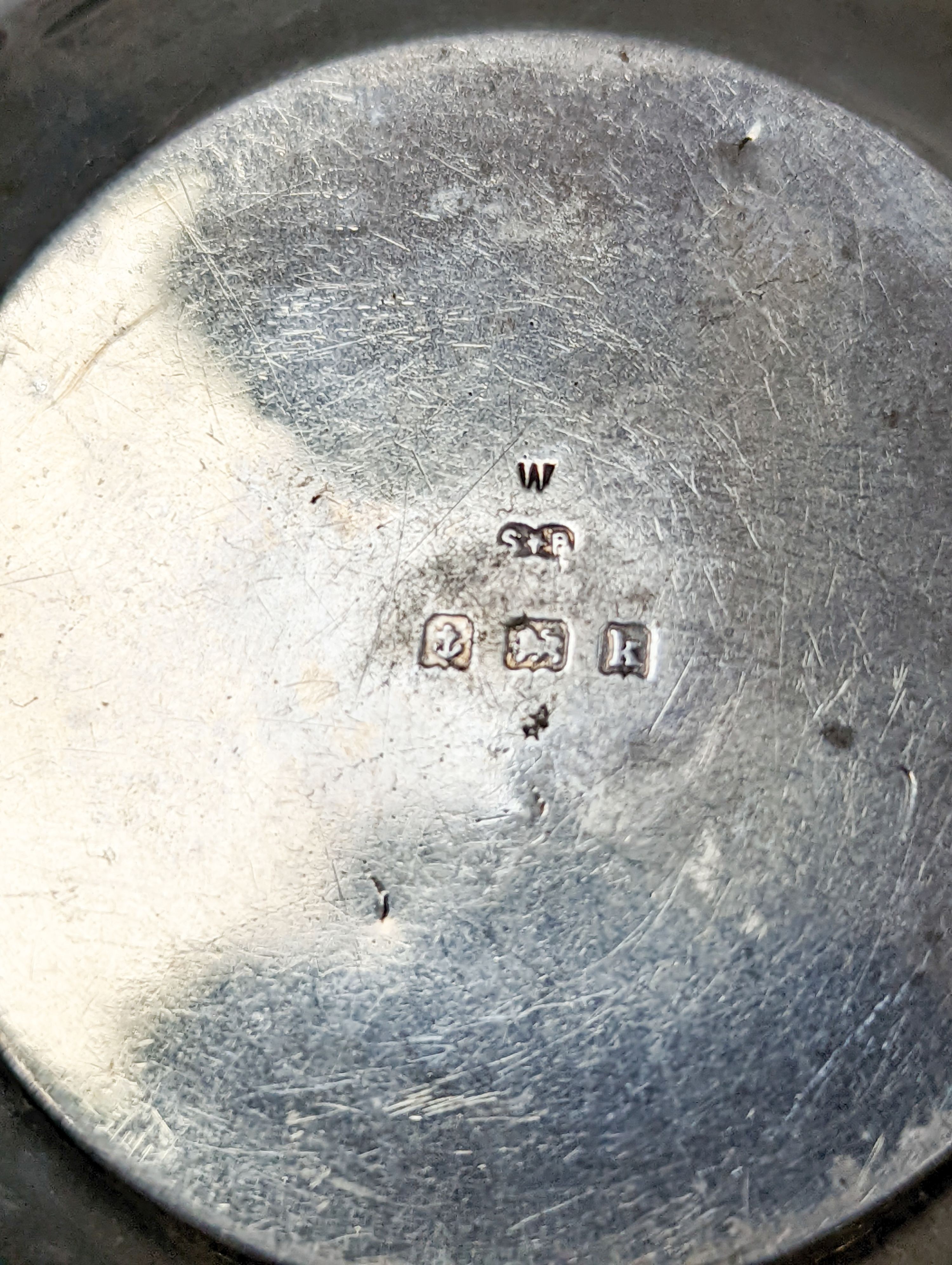 An Edwardian silver bowl, Sheffield, 1904, diameter 11.7cm, five assorted small silver bonbon dishes, a small silver pot and a small silver sauceboat, 12.5oz.